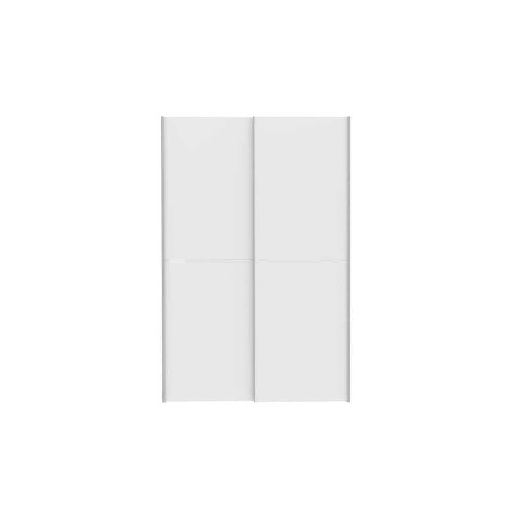 FORTE OZZULA Schrank 120, Kleiderschrank Weiß, Schwebetürenschrank, Schlafzimmerschrank Modern 2-türig mit Einlegeböden und Kleiderstange, 120 cm breit x 190.5 cm hoch x 61 cm tief