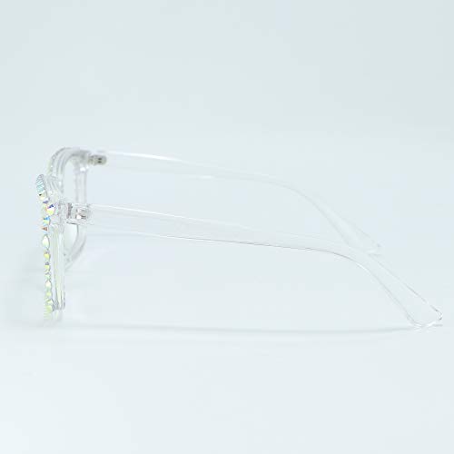 Image of Square Rhinestone Reading Glasses For Women Blue Light Blocking Computer Readers Glasses