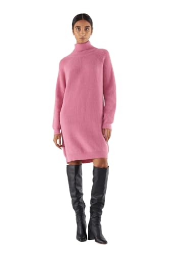 Robe midi en maille rose Compania Fantástica à col roulé élégant
