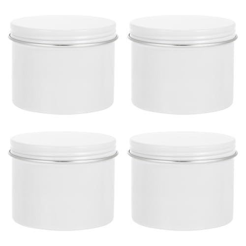 Générique Lot de 4 Boîtes de Rangement en Aluminium 120ml, Boîtes Rondes à Vis Étanches, Petits Contenants pour Bougies Soi-même, Conservation du Thé,...