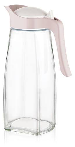 Best House Transparent Swan Water Glass Jug with Plastic Hand Flip -Top, Purple/Clear 1500 ml - 26 x 14 x 9 cm (Pack of 1)