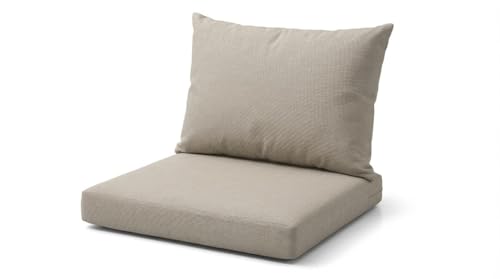 DREAMLAYER Rattan Garden Furniture Cushion Set Outdoor Replacement Cushions for Patio Sofa & Conservatory Water Resistant Covers (Grey Back Only)