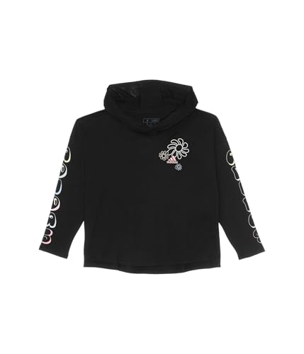 adidas girls Long Sleeve Hooded Graphic Tee(big Kid)
