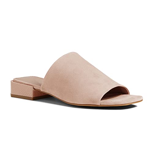 Juliet Holy Womens Block Heel Sandals Slip On Open Toe Low Heel Backless Casual Mule Slides #TOP24