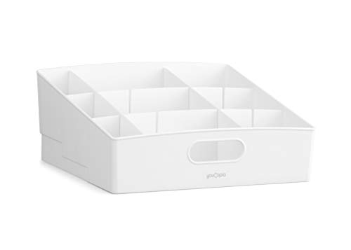 YouCopia 3 Packet and Snack ShelfBin Tiered Packet & Snack Bin Organizer for Kitchen Cabinet Pantry, Large, White