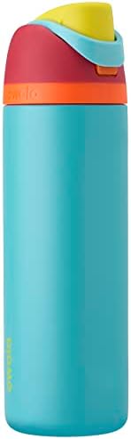 Owala FreeSip Insulated Stainless Steel Water Bottle with Straw for Sports and Travel, BPA-Free, 24-oz, Red/Aqua (Summer Sweetness)