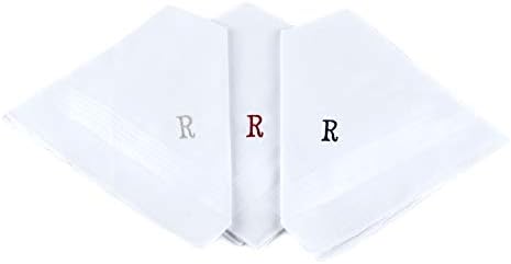 Monogrammed Handkerchiefs for Men - Soft Hankies for Men + Great Monogrammed Gifts - Intial R