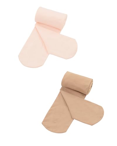 Image of Century Star Girls Ballet Tights 2-Pack - Ultra Soft Opaque Footed Transition Dance Tights for Toddler & Kids