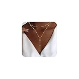 LULII Dainty Long Gold Necklaces for Women Trendy Lariat Y Necklace 14K Gold Plated Layered Chain Drop Necklaces Y-Shaped Necklace Jewelry Gift