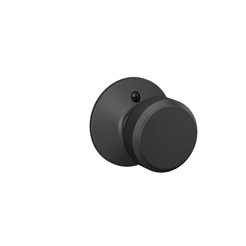 Image of Schlage F170 BWE 622 Bowery Door Knob, One Sided Non-Turning Dummy Door Handle, Matte Black