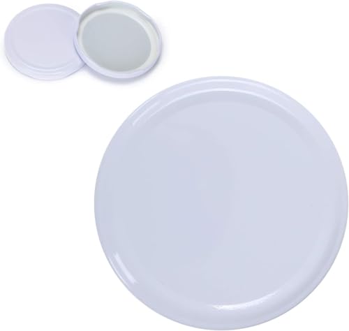 ARATERVIO 100 Stück Twist-Off Deckel Ersatzdeckel Schraubdeckel für Einmachgläser 82mm passend für 230/350/435/565ml Sturzgläser Langlebig Auslaufsicher Perfekt (Weiß)