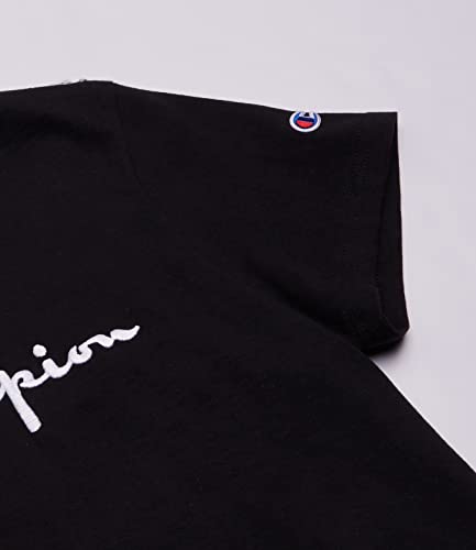Champion Boys Heritage Short Sleeve Cotton Logo Tee Kids (Heritage Black, Medium) #TOP2