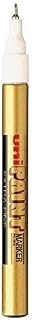 Uni Coloured Extra Fine (0.8mm) PX-203 Gold Oil Paint Marker Pen Metal Glass Wood Plastic Stone Outdoor Nib Tip (Pack Of 1)