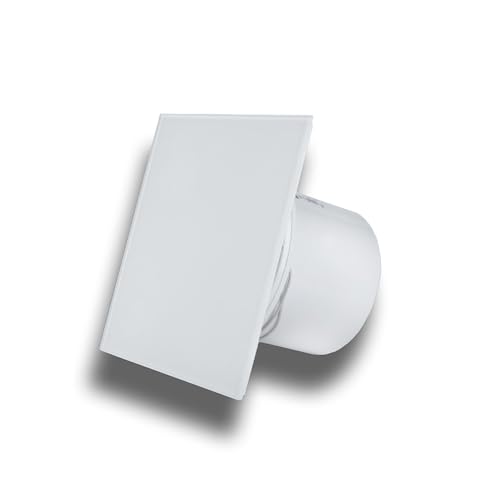 Ventilador para inodoro y baño MMP cristal blanco mate Ø 100 función de bajo consumo