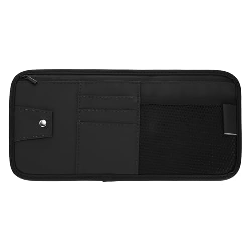 Rangement pare-soleil voiture PATIKIL en cuir PU noir de style premium