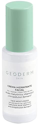 GEODERM SKIN Crema Hidratante - Hidrata y protege tu piel, Con ácido hialurónico, vitamina c y antipollution ferment, Orgánico y Bio, Para todo tipo de piel, Crema día y noche, 50ml