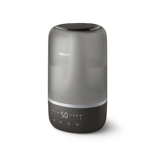 Philips Umidificatore d'aria Serie 1000 compatto, con nebulizzazione Sky High, 32 ore di autonomia, serbatoio da 3L, impostazioni Sleep e luce notturna, per ambienti fino a 41 m² (HU1510/03)