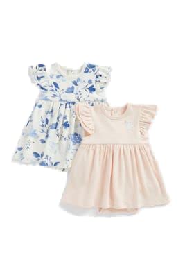 MothercareGirls EB436 Nb G Bb 2Pk Ss Romper Drs