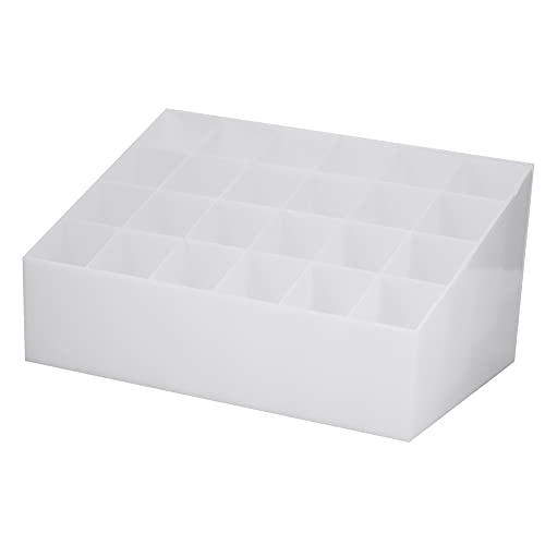 Zerodis Présentoir Porte-rouge à Lèvres, Boîte de Rangement de Maquillage à 24 Grilles, Matériau Résistant à l'usure, Blanc et Violet (WHITE)