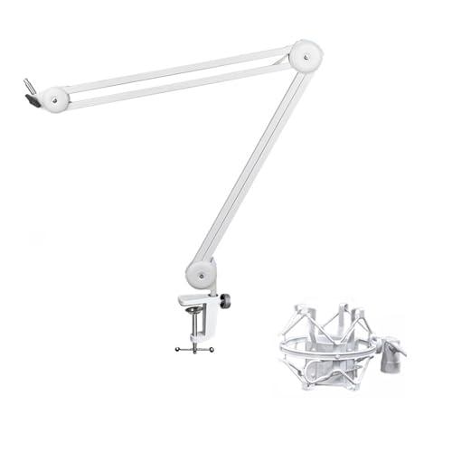 折りたたみ式マイクブーム全金属マイクアームスタンドホルダーポッドキャスターとストリーマー用耐衝撃マウント付き/なしデスクマウントマイクスタンド