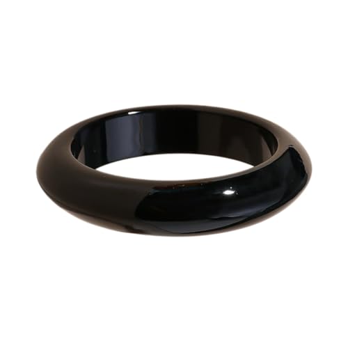 Image of Colorful Geometric Round Circle Resin Acrylic Bangle Bracelet Cute Handmade Chunky Statement Wristband Bracelet for Women Vintage Jewelry