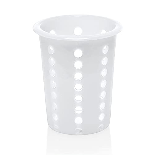 Kerafactum ® Cesta para cubiertos redonda para cubiertos y objetos pequeños Cesta para lavavajillas Soporte universal para cubiertos Vaso para cubiertos redondo de plástico de malla gruesa Cesta para