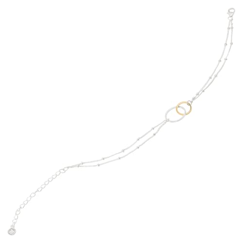 Silpada 'Pagosa' Circle Linking Station Bracelet in 14K Yellow Gold Plated Sterling Silver, 7.5" + 2"4