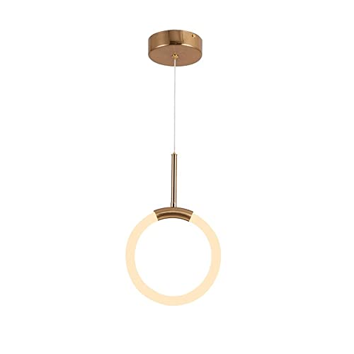 Lámpara de noche para dormitorio que elimina sombras con su diseño colgante de anillo LED