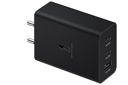 Image of Original 65W Tri Port,Type-C & USB-A,Super Fast Charger Compatible with Sam-Sung (Cable not Included),Black,Tablet (TOY10)