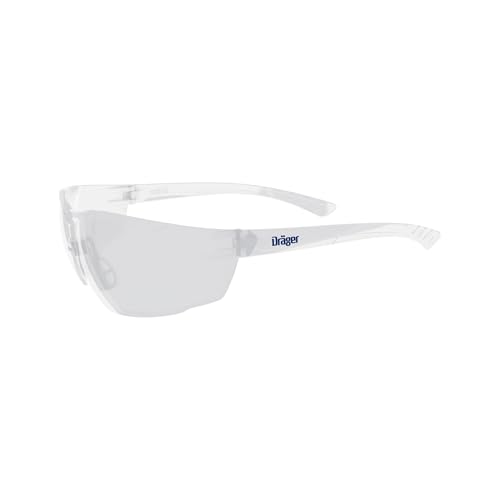 Dräger X-pect 8320 | Gafas de protección ligeras con gran campo de visión, Para obras, talleres, ciclismo, footing, Transparentes, resistentes a arañazos y antivaho, 1 pieza