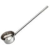 Operitacx Cucharón De Agua Cucharón De Jardín Cucharon para Jardin Pala De Agua De Baño Cucharón De Riego De Jardín Cucharón De Baño Japonés Mango Largo Enjuague Acero Inoxidable