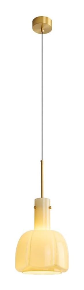 Minimalistyczny żyrandol - lampa wisząca - japońska lampa - E26 białe szkło z mosiężną głowicą. Idealny do jadalni, stolików nocnych, barów i salonów.