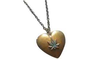 Weed Leaf Heart Locket Necklace: Cannabis Style for the Heart