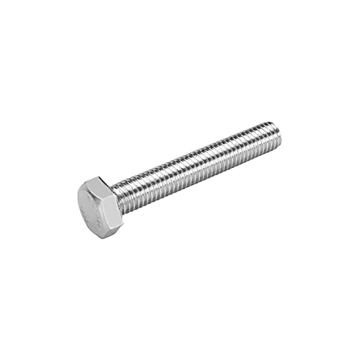 Image of Bettomshin 1Pc M8 x 50mm Hex Bolts, 304 Stainless Steel 1.25mm Thread Pitch Fully Threaded Metric Hex Head Screw Bolts, Hexagon Screw Bolt, Hex Tap Bolts, Silver, A2-70 (Overall Size 54.8x13x13mm)