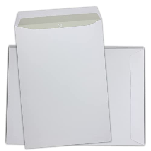 SPECHT 25er Packung Versandtaschen - Briefumschläge Weiß, Ohne Fenster, Selbstklebend, 120g/m² Kraftpapier, Kuvert & Geschäftsumschlag, Ideal für Geschäfts- & Privatpost, Made in Germany (A4 / C4)