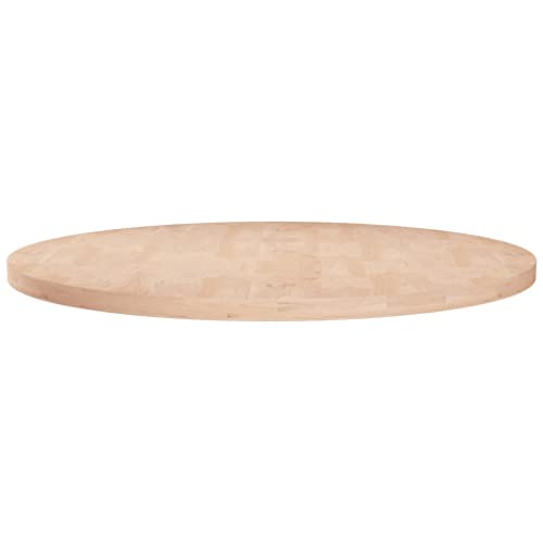 vidaXL Runde Tischplatte Massivholzplatte Eichenplatte Holzplatte Platte Ersatztischplatte Ø70x2,5cm Unbehandeltes Massivholz Eiche