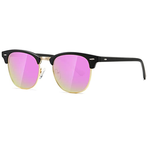Image of AEVOGUE Men's Polarized Sunglasses, Semi Rimless Retro UV400 Shades AE0369 | Classic Style, Polycarbonate Lenses, Lightweight Metal Frame, Driving, Travel