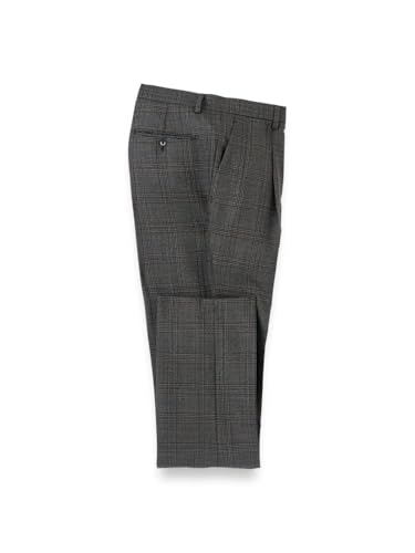 Paul Fredrick Men's Wool Plaid Single Pleat Suit Pants