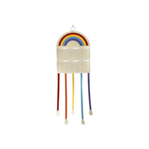 Fiocias Porta-presilhas de de Madeira com Bolso de Tela, Ideal para O Quarto Crianças, bege