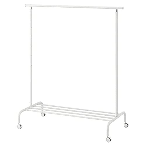 Ikea Modish Clothes Rack with Six Level Convertible and Bottom Shelves On Wheels in White Sold by STOCKLAND-image-23