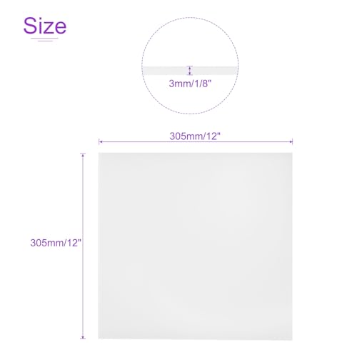 Image of DMiotech 2 Pack 12 x 12 x 0.1 Inch Plastic UHMW Sheets, Ultra High Molecular Weight Polyethylene, Opaque White Polyethylene Board for Automotive, Chemical, Manufacturing, DIY Home Kitchen