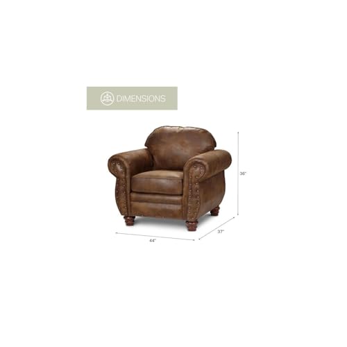 Sillón con Ottoman Microfibra Marrón Rústico miniatura 3