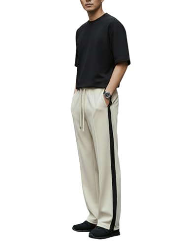Image of Mack Jonney Men's Striped Track Pants | Side Stripe Design | Regular Fit | Casual & Athleisure Wear |Pack of 1-MMJ-27
