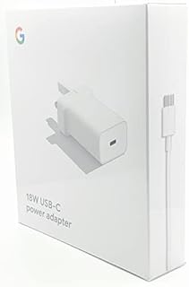 Google Pixel Fast UK Plug Charger Adapter with 1m Type C Cable/Cord for Pixel Smartphones and Other USB-C Devices - 18 W Fast Charger Power (NON RETAIL PACKAGING)