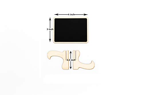 Image of DSTELIN 10 Pack Mini Chalkboards Signs with Easel Stand, Small Rectangle Chalkboards Blackboard, Wood Place Cards for Weddings, Birthday Parties, Message Board Signs and Event Decoration