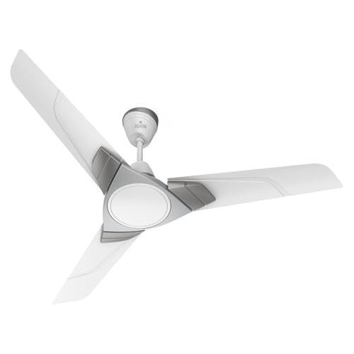 Image of Polycab Aereo Plus Star Rated, 1200mm Ceiling Fan For Home | High Speed & Air Delivery | Saves Up To 33% Electricity, Rust-Proof Blades, 52 Watt | 3-yr Warranty (Pearl White Cloud Grey Silver)