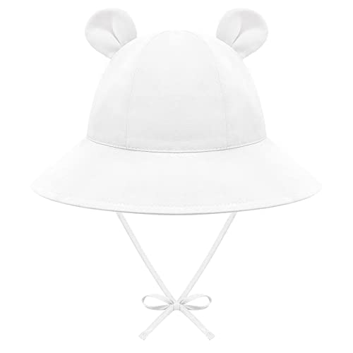 Baby Sun Hat Toddler Hats for Boys Girls Infant Sun Hat Baby Girl Hats with Bear Ears Wide Brim UPF 50+ Beach Hat