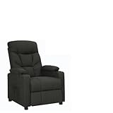 WEMYUFURN Elektrischer Aufstehsessel Schwarz Stoff mit manueller Liegefunktion und Aufstehhilfe für bequemes Relaxen