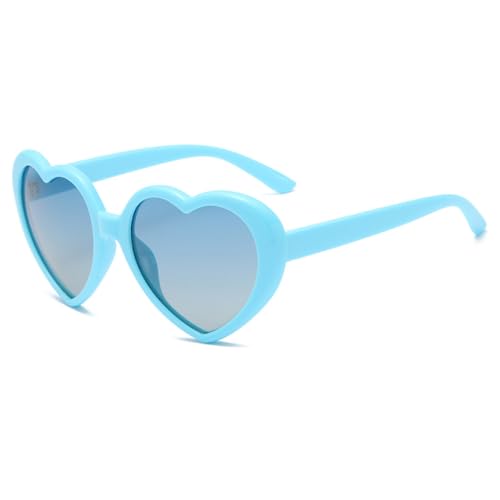 Lunettes de soleil cœur LVTFCO dégradées bleu et arc-en-ciel