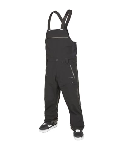 Volcom Men's 3L Gore-Tex Relaxed Fit Snowboard Bib Overhauler Black